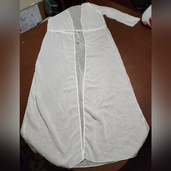 Other - NWOT ... White Sheer Long Sleeve Cover-Up